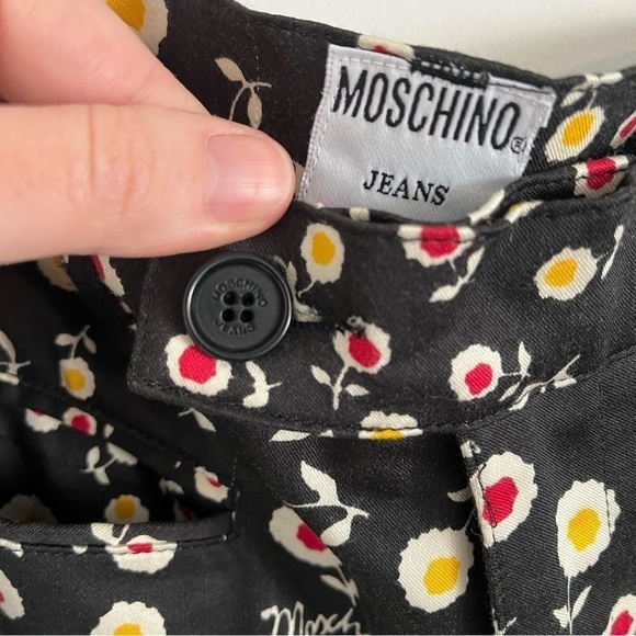 VINTAGE 80s MOSCHINO Floral Print Spell Out Pants - Picture 6 of 15